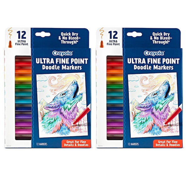 Crayola Doodle & Draw Ultra Fine Point Doodle Marker, 12 Colors, 24PK 58-8313 - main